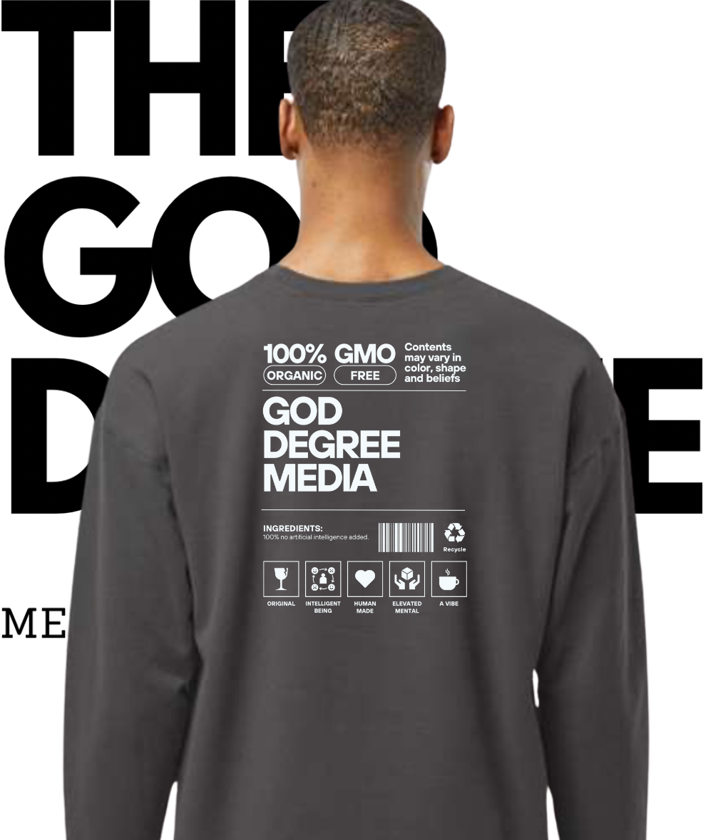 God Degree Media “ingredients” crew neck.